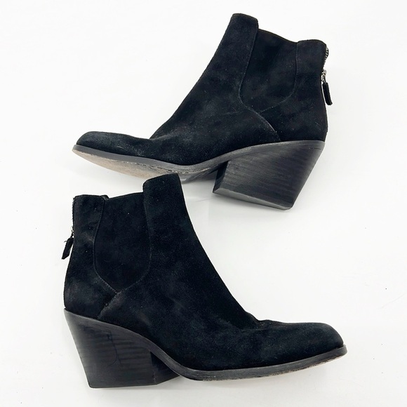 EILEEN Fisher Peer Black Suede Ankle Booties size 7.5 - Picture 3 of 14